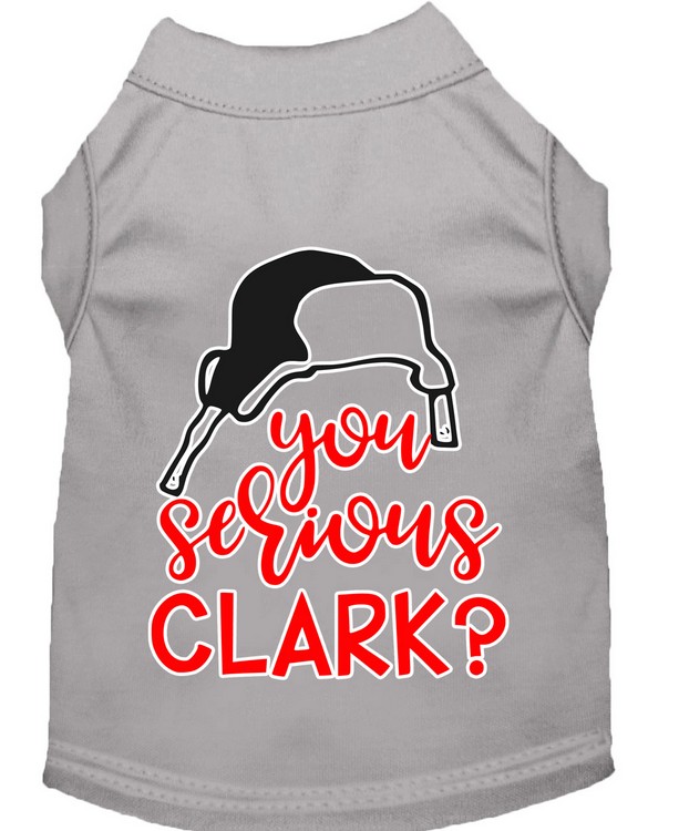 You Serious Clark? Screen Print Dog Shirt Grey XS